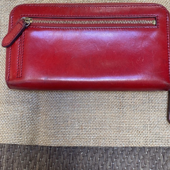Burberry red leather long wallet classic - Picture 10 of 11
